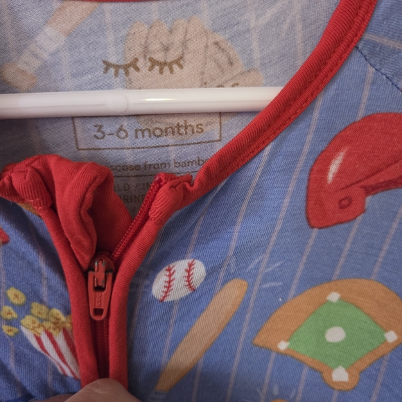 Kids Baseball-Themed One Piece Pajamas - Picture 2 of 3